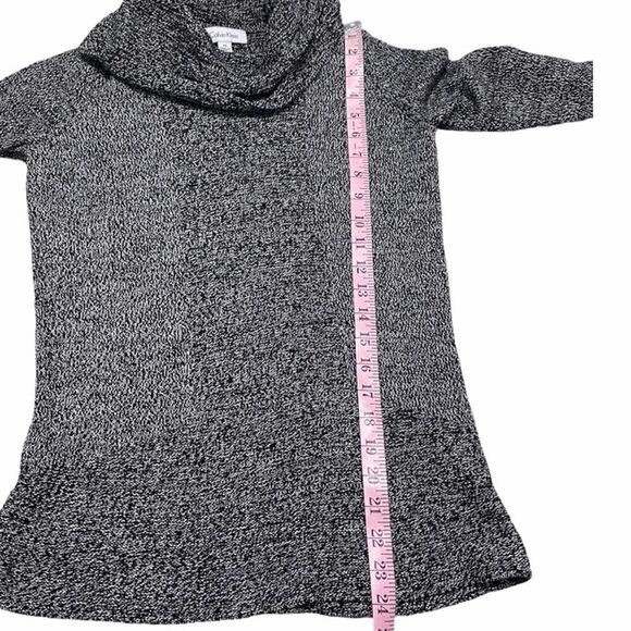 Calvin‎ Klein Cowl Neck Knit Sweater Pullover Rib Front Contrast Design Gray XS - Picture 7 of 9
